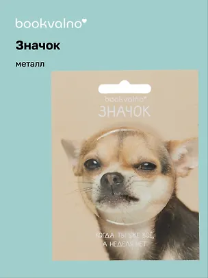 Значок Чихуахуа (фотопринт) (металл) (56мм) (ЗН2025-081) Bookvalno 3089052