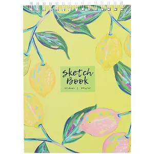 Скетчбук А4 60л "Лимоны" белый офсет, 120г/м2, спираль