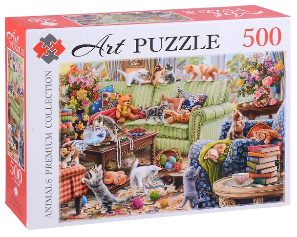 Artpuzzle. Пазл. 500 элементов "Озорные котята в гостиной" 3029110 — 1