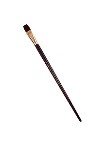 Кисть художественная Вернисаж, синтетика бордовая, плоская, длинная ручка №18, Гамма