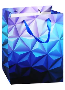 Пакет А4 32*26*12 Градиент синий  нейтр., бум.мат.ламинат