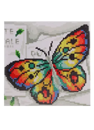 Набор для творчества TUKZAR Алмазная мозаика 20х20см Бабочка, на подрамнике, частичная выкладка 2792425