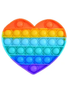 Поп ит Игрушка-антистресс с пузырьками "Радужное сердце" (11см х 13см, в пакете) (Арт. S0215-12)