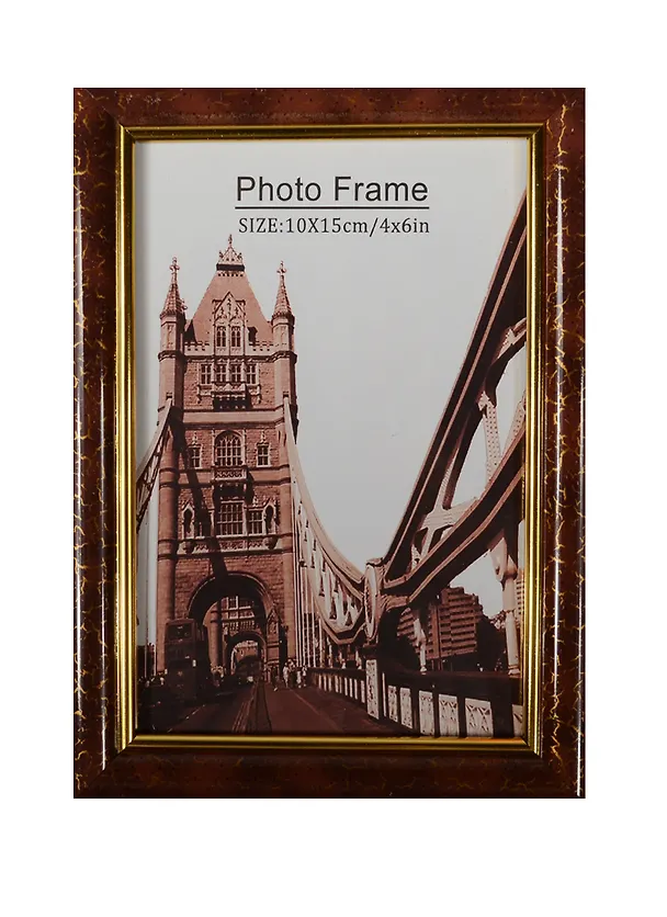 Фоторамка пластик 10*15 "Лакированное дерево с каймой", гладкая 236044 — 2