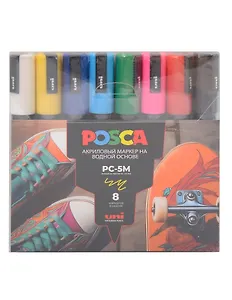 Маркеры акриловые 08цв "POSCA. Standard" 1,8-2,5мм, UNI