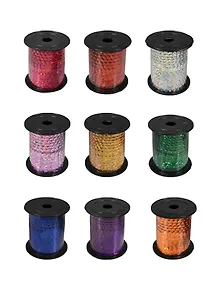 Ленты цветные блестящие с пайетками на бобине (6113-1) (3м) (1шт) (в ассорт.) (в короб. 24шт)