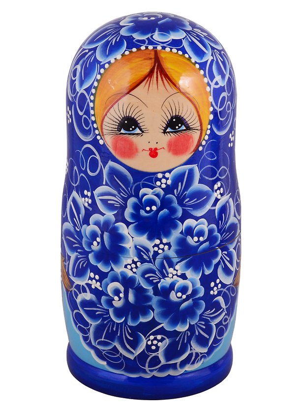 Матрешка 10 в 1 расписная гуашь (Гжель, Эскиз 1) (М10260401) 2723832 — 1
