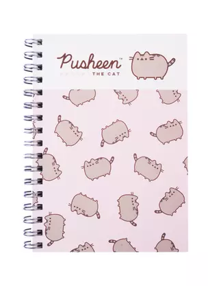 Записная книжка А6 80л кл. "Pusheen" карт.обл., спираль, выб.УФ-лак, ассорти — 256926 — 1