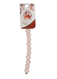 Набор для творчества Бусины керам. на силикон. нити 10шт 12мм, 16, моноцвет бледно розовый