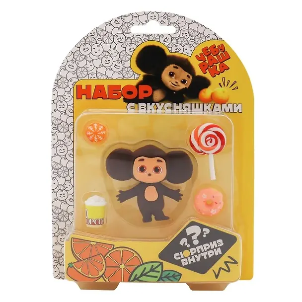 Фигурка Чебурашка, клубничный пончик, 5 аксессуаров, Funky Toys, (4х16х22), (CHE2405-2) 3083508 — 2