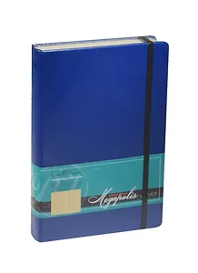 Ежедневник недат. А5 160л "MEGAPOLIS VELVET" синий, на резинке, иск.кожа, тонир.блок, карман, ляссе, Bruno Visconti
