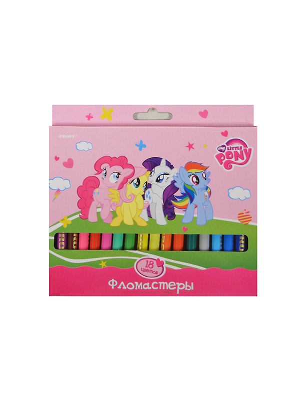 Фломастеры 18цв "My Little Pony", вент.колпачок, к/к, Proff 236867 — 1