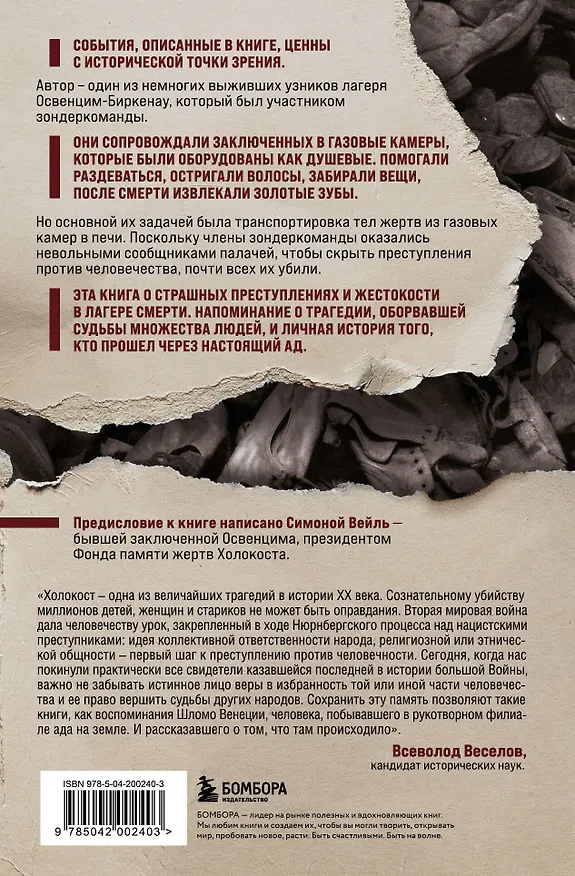 Книга Внутри газовых камер. Подлинный рассказ работника крематория Освенцима (Шломо Венеция) — 2