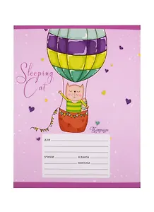 Тетрадь в клетку Unnika, "Путешествие кота", 12 листов, в ассортименте