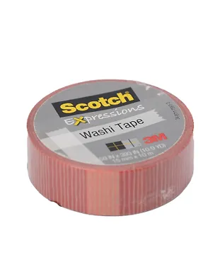 Лента клейкая декоративная Scotch/Скотч Washi, полоски, 15мм x 10м, (3M) C314-P22 314606