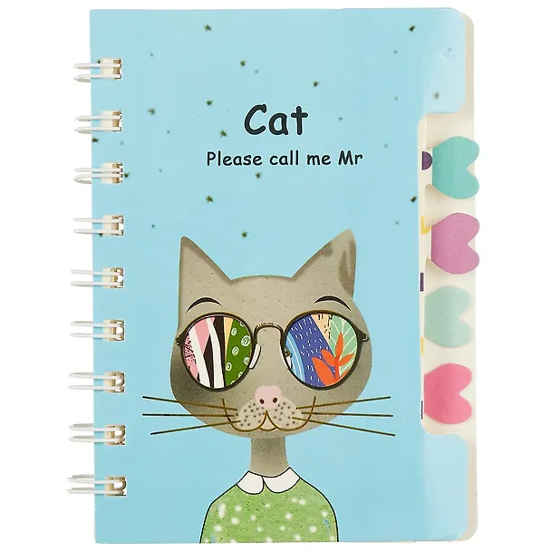 Записная книжка «Cat» А6, 72 листа в линейку, спираль, в ассортименте 247032 — 1
