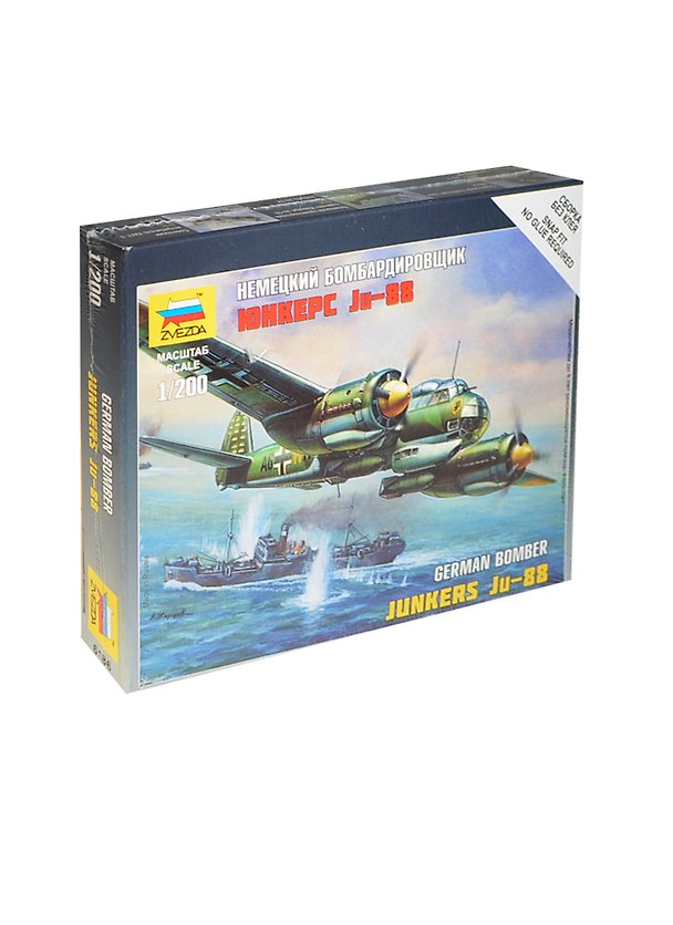 Сборная модель ЗВЕЗДА, Немецкий бомбардировщик Юнкерс-88 1/200 6186 2421548 — 1