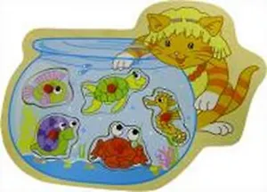 Паззл деревянный Кот ловит рыбу (3+) (5447A)