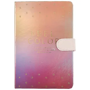 Блокнот с магнитной застежкой Градиент Feel color (голография, золото) 2840513