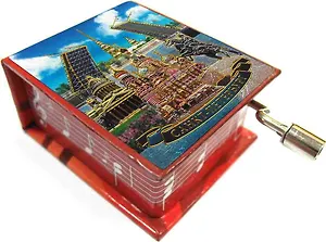 Муз.шкатулка фольга Медный-Спас-Исаакий-Мосты (К Элизе) цв.красный