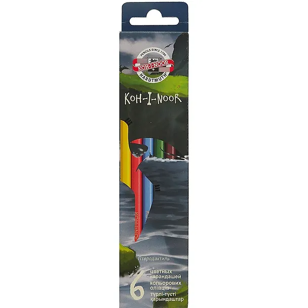 Карандаши цветные Koh-I-Noor, Dino, 6 цветов 2899423 — 1