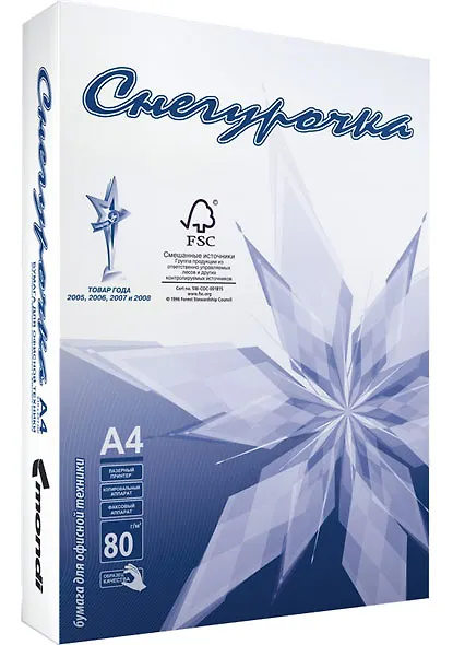 Бумага А3, 500 листов, 80г/м2, «Снегурочка», Снегурочка 200940 — 1
