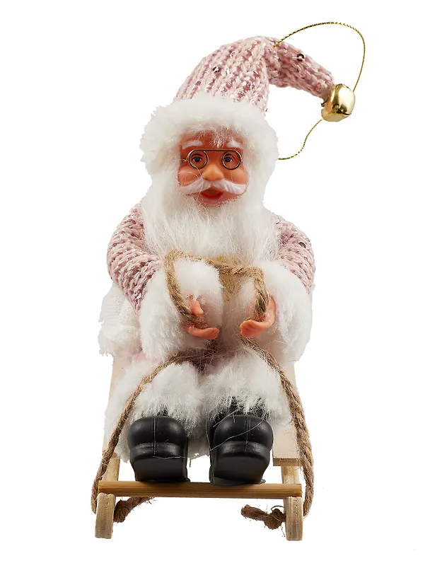 Фигурка Дед Мороз на санках (текстиль) (14х12х7) 2994226 — 2