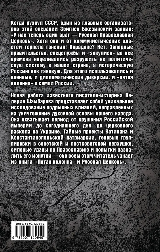 Книга «Пятая колонна» и Русская Церковь. Век гонений и расколов (Валерий Шамбаров) — 2