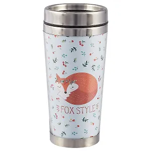 Термостакан Спящая лиса и вишенки (пластик) (400мл)
