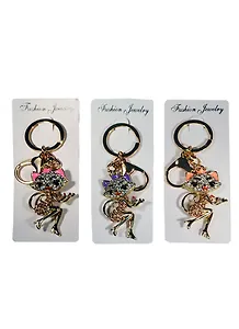 Брелок со стразами Кошечка модница (19-20) металл