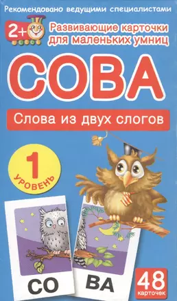 Сова. Слова из двух слогов. 1 уровень (48 карточек в коробке) — 2465995 — 1