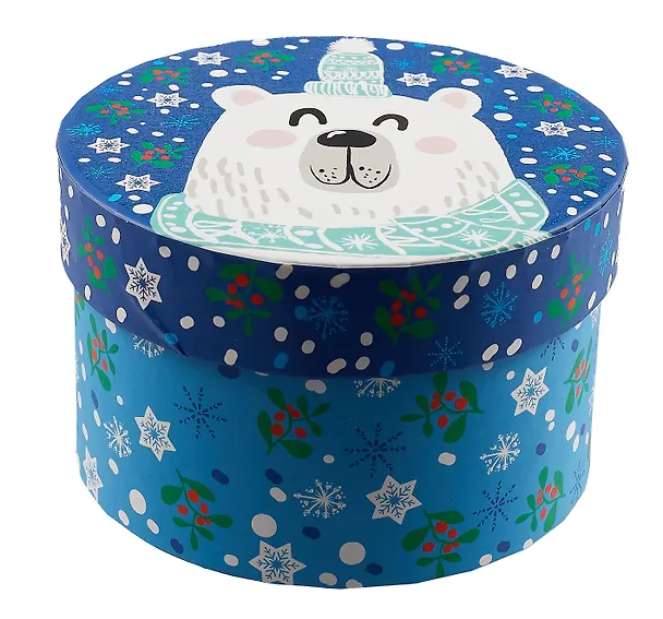Коробка подарочная "Зимний мишка" 12*7,5см, Новый год, картон 2982030 — 3