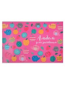 Альбом для рисования Феникс+, "Розовая фактура", А4, 40 листов, на скрепке