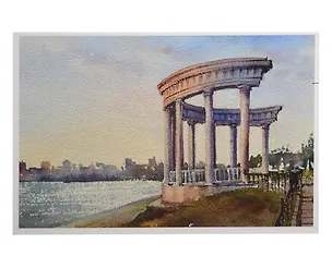 Открытка Ижевск акварель Ротонда в Летнем саду 3112275