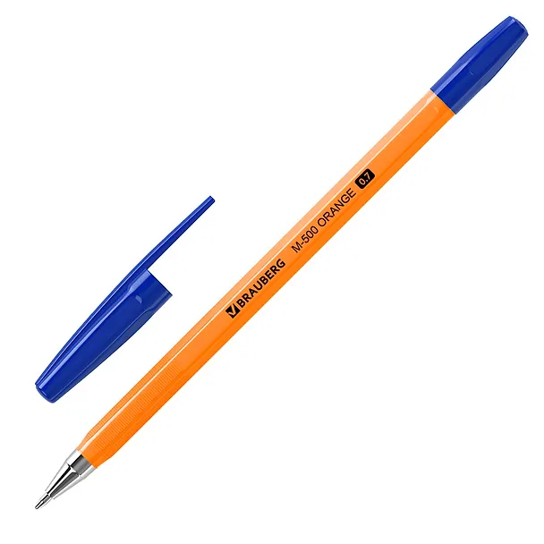 Шариковая ручка синяя 0,7 мм, M-500 Orange, Brauberg 2937279 — 2