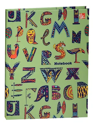 Записная книжка А6 64л "Орнамент. Волшебные буквы" 7БЦ, мат.лам., выб.лак, блестки, Listoff 241545