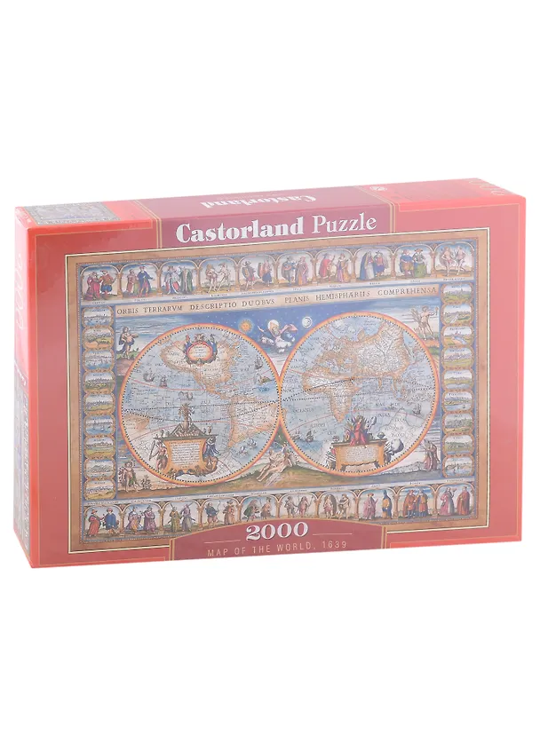 Пазл Карта мира, 1639,  2000 деталей Castor Land C-200733 2879176 — 1