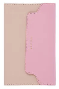 Ежедневник недат. А6+ 120л "Плезир" беж. и розовый, кожзам, тв.переплет, тисн.фольгой, закругл.углы, офсет, справ.мат-лы, ляссе, инд.уп