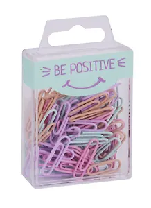 Скрепки 25мм 70шт "Be positive" винил, пастельн., круглые, пласт.подвес