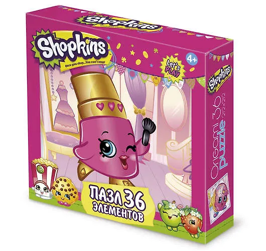 Пазл, Оригами, 36эл 212*212мм Shopkins Lippy Lips 02748 332244 — 1