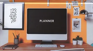 Планинг недат. 64л "Яркий офис" карманный, 7БЦ, мат.лам, выб.лак, офсет 2974914