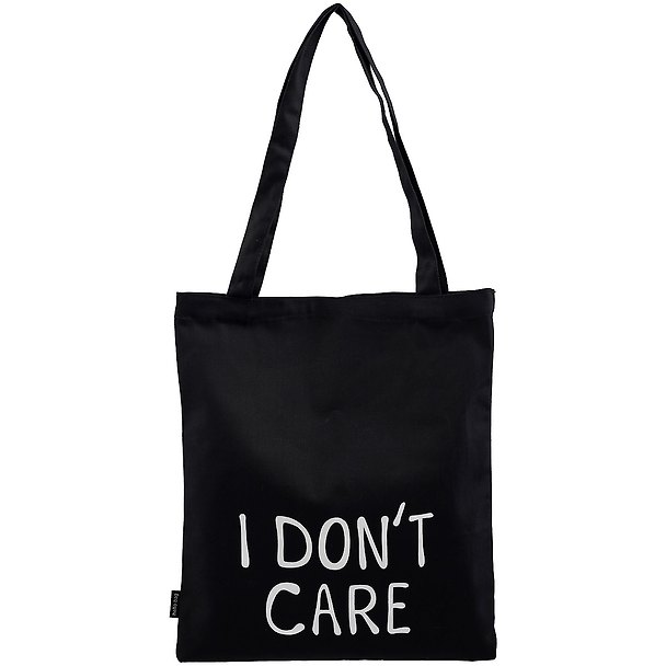 Сумка-шоппер I dont care черная, текстиль 40см.*32см. 2837606 — 1