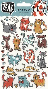 Наклейки-тату переводные "Смешные коты"