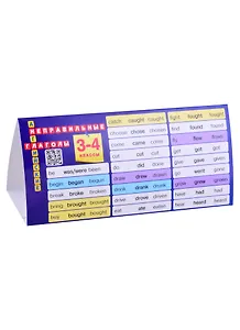 Английский язык. 3-4 классы. Неправильные глаголы. Настольная таблица-домик