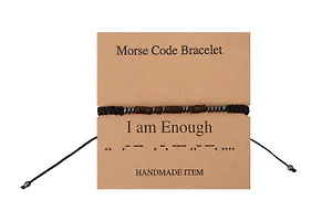 Браслет Морзе I am Enough (12-202509-BR-ZJ9602)