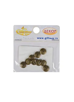 Фурнитура разделитель Монетка бронза (00009819) (9шт) (11мм) (10гр/уп) 2422712