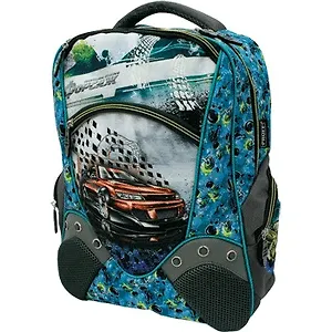 Рюкзак школьный "Форсаж" 38*32*18см, отд.на молнии, уплотн.лямки, уплотн.спинка, светоотраж.вставки, Proff