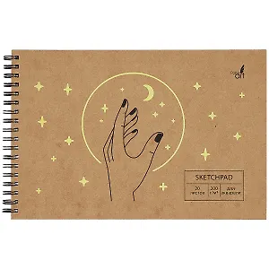 Скетчбук 160*240 20л "Magic" акварельн., с перф., 200г/м2, обл крафт рельеф. краска, евроспираль