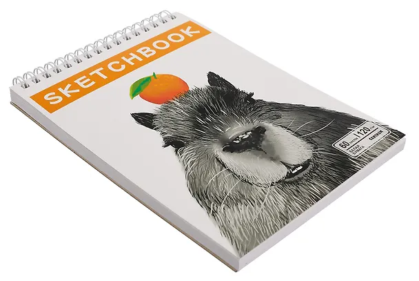 Скетчбук А5 60л "Капибара" гребень, белый офсет, 120г/м2 3012300 — 3