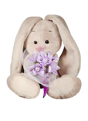 Мягкая игрушка Зайка Ми с голубым букетом (15 см) (SidX-149) 2504680